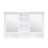 Forclover 55-in x 35-in Surface Mount White Mirrored Soft Close Medicine Cabinet