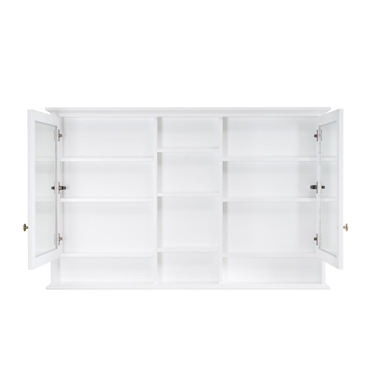Forclover 55-in x 35-in Surface Mount White Mirrored Soft Close Medicine Cabinet