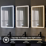 Forclover 36-in x 28-in Lighted LED Fog Free Surface Mount Lavender Mirrored Soft Close Medicine Cabinet with Outlet