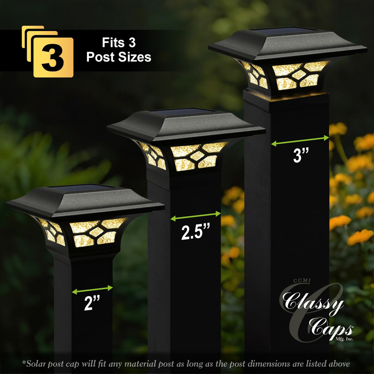 Classy Caps 3-in x 3-in 20-Lumen 1-Watt White Solar LED Outdoor Post Cap Light (4500 K)
