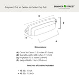 Sumner Street Home Hardware Grayson 2-1/2-in Center to Center Oil-Rubbed Bronze Rectangular Cup Drawer Pull
