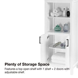 allen + roth Lenoir 24-in x 60-in x 16-in Swan White Freestanding Soft Close Linen Cabinet