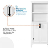 allen + roth Lenoir 24-in x 60-in x 16-in Swan White Freestanding Soft Close Linen Cabinet