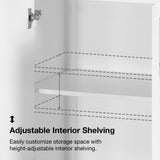 allen + roth Lenoir 24-in x 60-in x 16-in Swan White Freestanding Soft Close Linen Cabinet