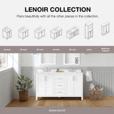 allen + roth Lenoir 24-in x 60-in x 16-in Swan White Freestanding Soft Close Linen Cabinet