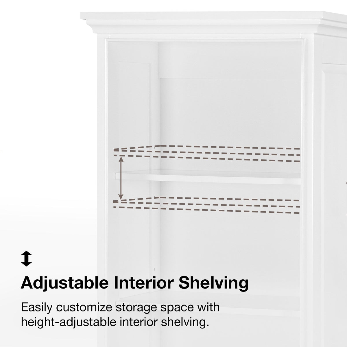 allen + roth Rutherfurd 24-in x 72-in x 15.98-in Swan White Wood Freestanding Soft Close Linen Cabinet