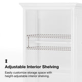 allen + roth Rutherfurd 24-in x 72-in x 15.98-in Swan White Wood Freestanding Soft Close Linen Cabinet