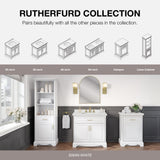 allen + roth Rutherfurd 24-in x 72-in x 15.98-in Swan White Wood Freestanding Soft Close Linen Cabinet