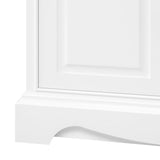 allen + roth Rutherfurd 24-in x 72-in x 15.98-in Swan White Wood Freestanding Soft Close Linen Cabinet