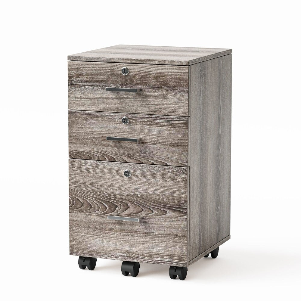 Winado Grey Oak 3-Drawer 19.69-in File Cabinet