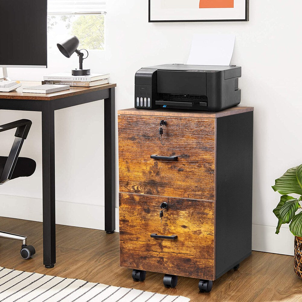 Winado Black On Brown 2-Drawer 15.75-in File Cabinet