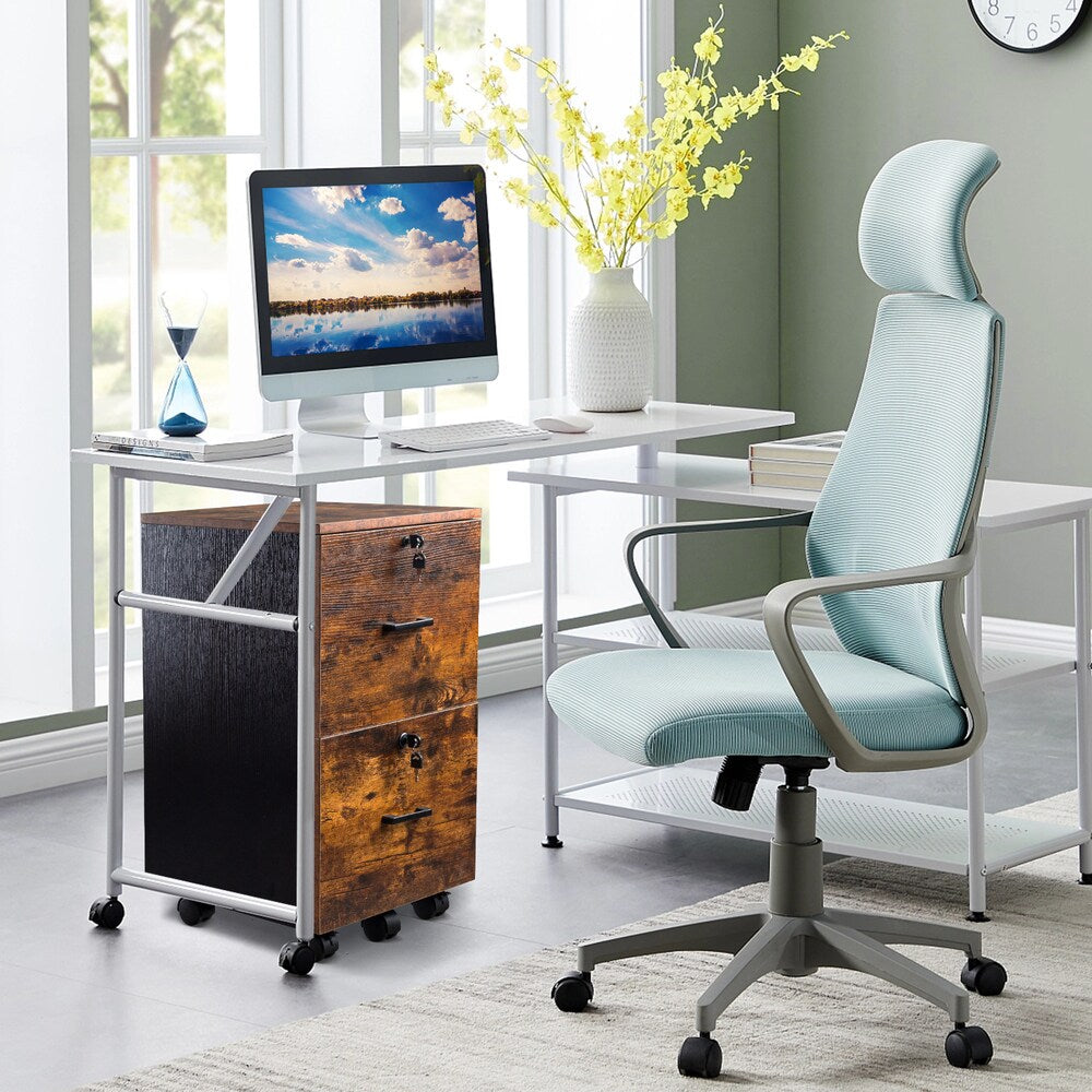 Winado Black On Brown 2-Drawer 15.75-in File Cabinet