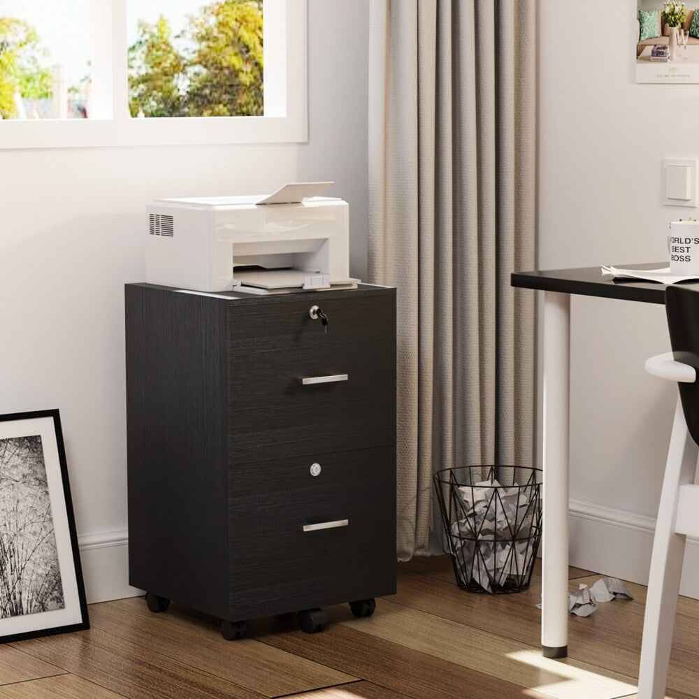 Winado Black 2-Drawer 15.75-in File Cabinet
