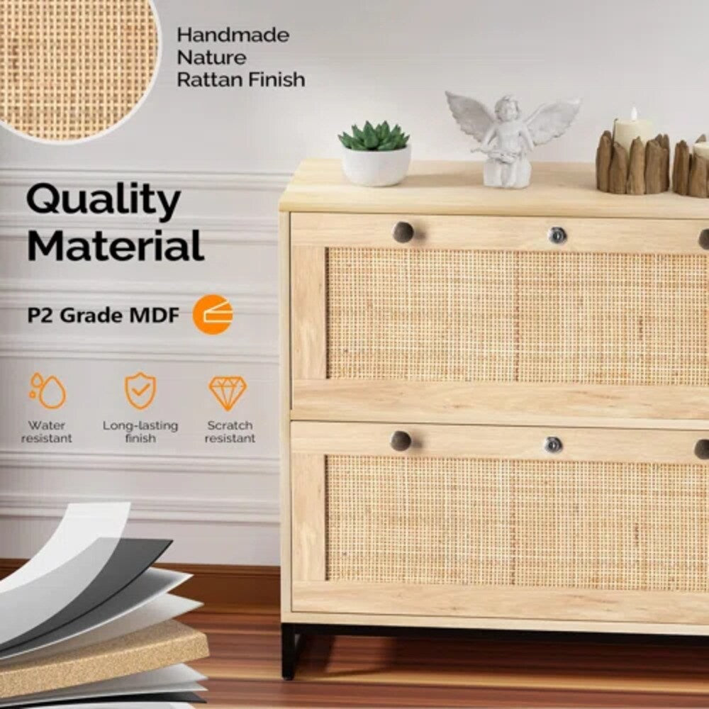 Winado Light Oak 2-Drawer 29.53-in File Cabinet