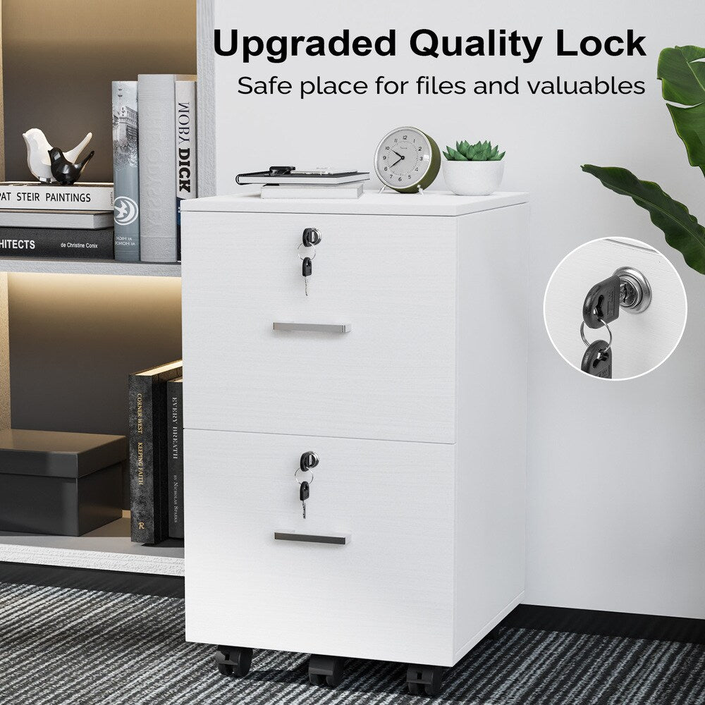 Winado White 2-Drawer 15.75-in File Cabinet