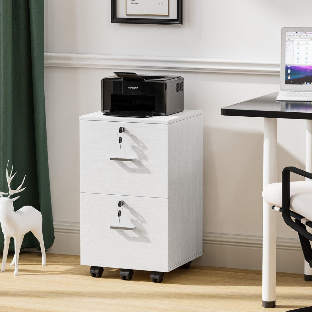 Winado White 2-Drawer 15.75-in File Cabinet