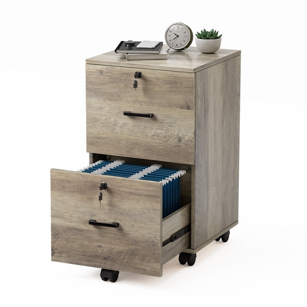 Winado Grey Oak 2-Drawer 15.75-in File Cabinet