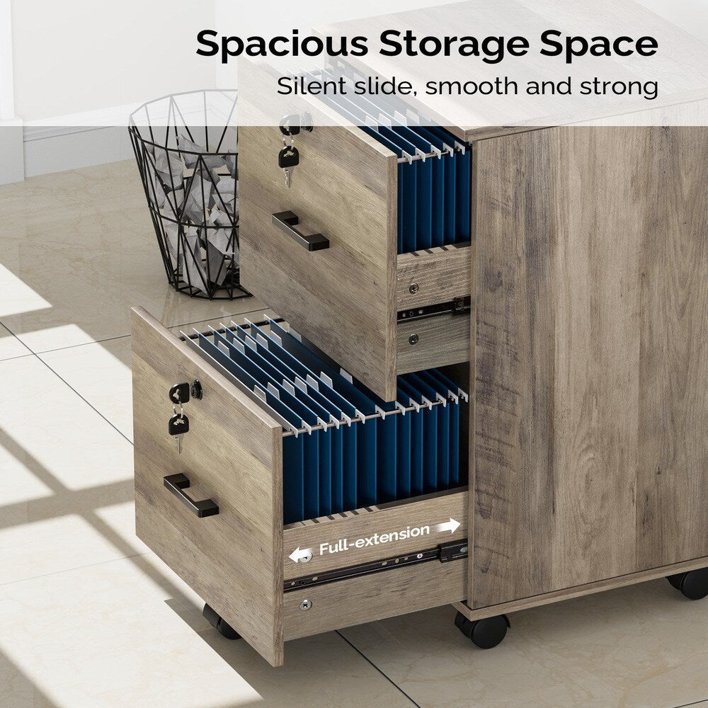 Winado Grey Oak 2-Drawer 15.75-in File Cabinet