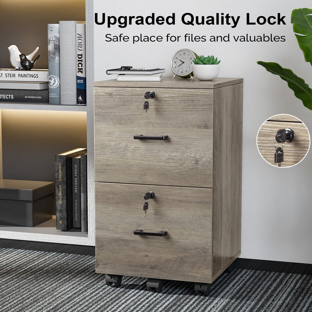 Winado Grey Oak 2-Drawer 15.75-in File Cabinet