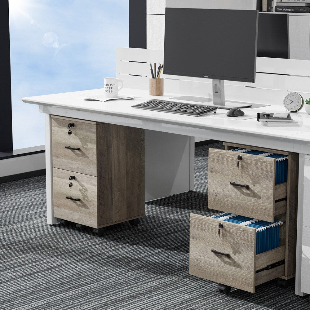 Winado Grey Oak 2-Drawer 15.75-in File Cabinet