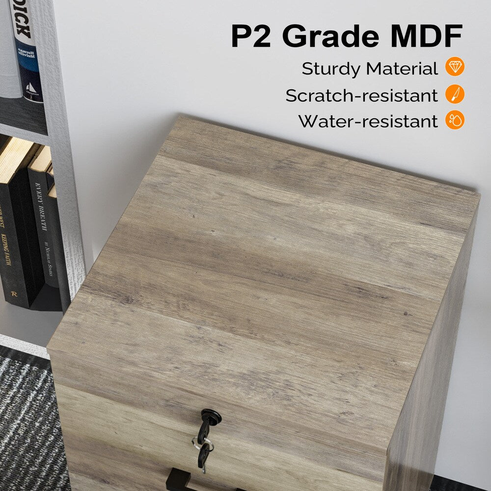 Winado Grey Oak 2-Drawer 15.75-in File Cabinet