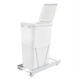Rev-A-Shelf 50-Quart Plastic Pull-Out Trash Can, White, Single Bin