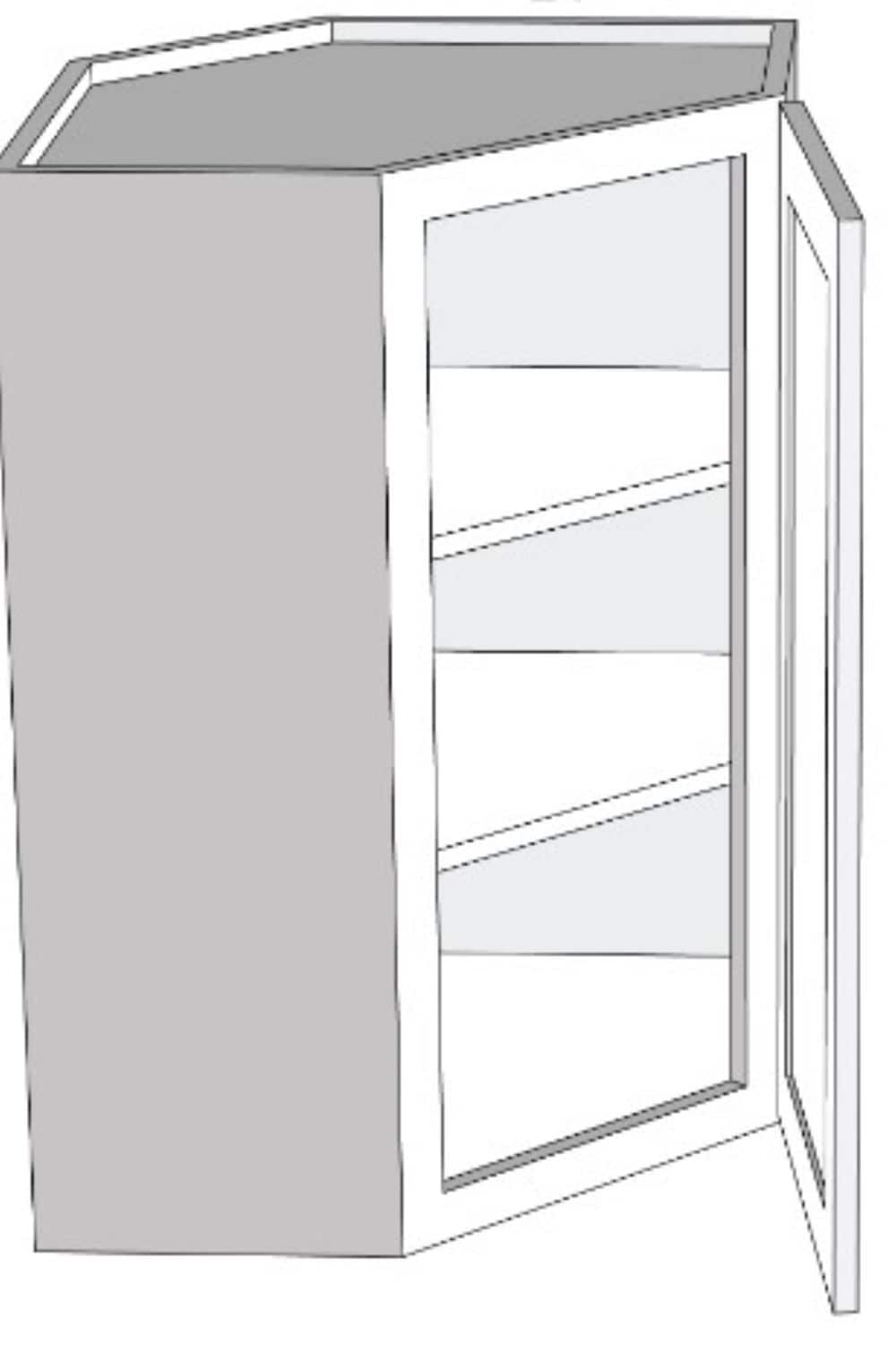 RELIABILT Parkstone 23.875-in W x 30-in H x 12-in D White Diagonal Wall Fully Assembled Plywood Cabinet (Shaker Door Style)