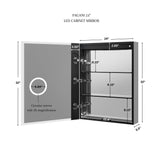 Ancerre Designs Pagani 24-in x 32-in Lighted LED Fog Free Surface/Recessed Mount Black Mirrored Soft Close Medicine Cabinet with Outlet