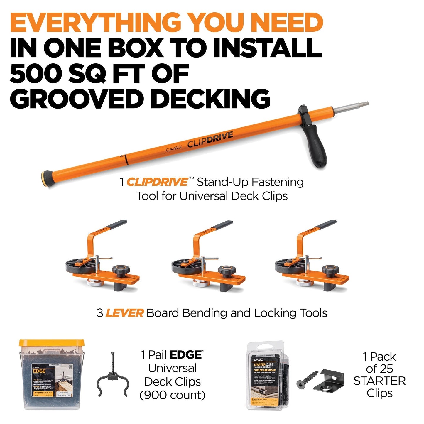 CAMO Deck in a Box 1.75-in 316 Stainless Steel Hidden Deck Fastener 500-sq ft (925-Pack)