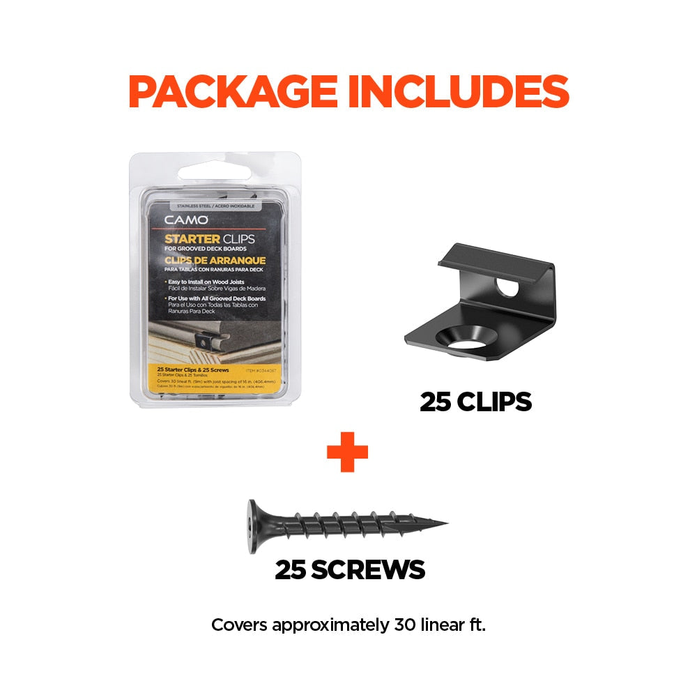 CAMO Starter Clip 1.5-in 305 Stainless Steel Hidden Deck Fastener 30-sq ft (25-Pack)