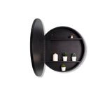 WELLFOR AO 24-in x 24-in Surface Mount Black Mirrored Round Medicine Cabinet