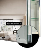 WELLFOR 36-in x 26-in Surface/Recessed Mount Silver Mirrored Soft Close Medicine Cabinet