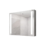 WELLFOR 36-in x 30-in Lighted LED Fog Free Surface/Recessed Mount Silver Mirrored Soft Close Medicine Cabinet