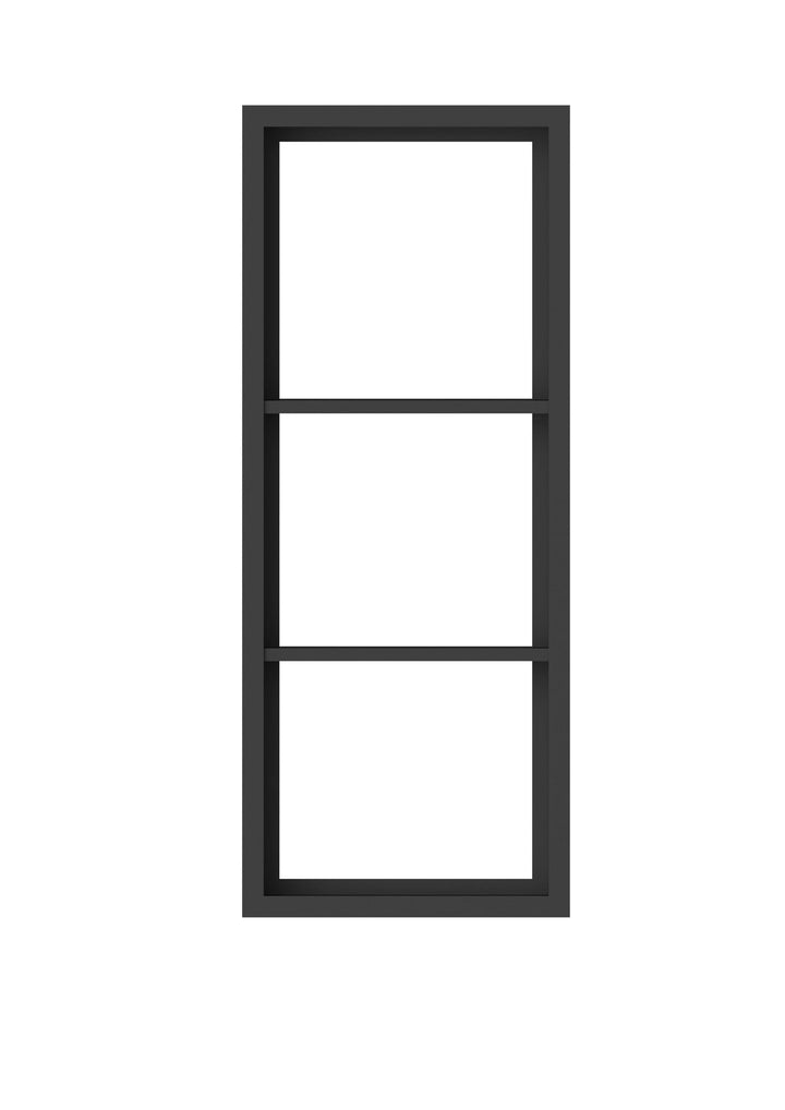 WELLFOR 12-in X 30-in Matte Black Metal Mirrored Side Storage Shelf for Medicine Cabinet