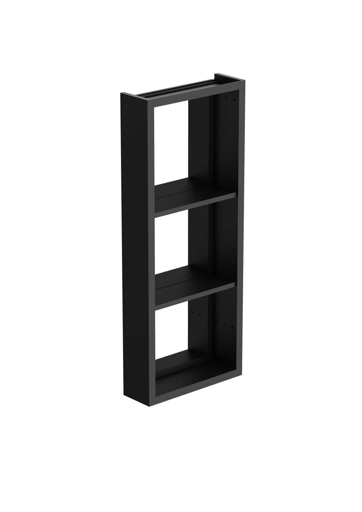 WELLFOR 12-in X 30-in Matte Black Metal Mirrored Side Storage Shelf for Medicine Cabinet