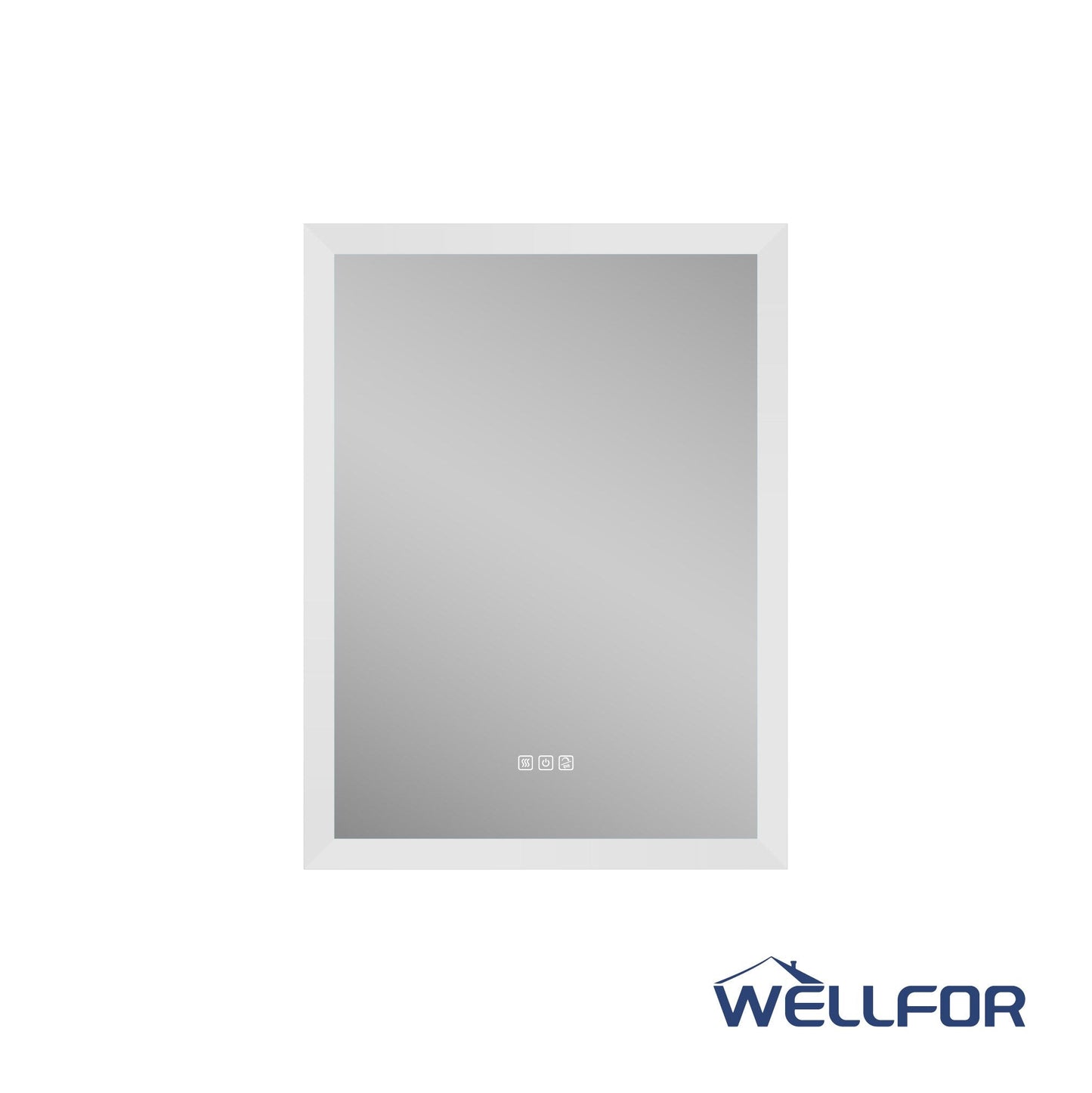 WELLFOR AURORA 24-in x 32-in Lighted LED Fog Free Surface/Recessed Mount Silver Mirrored Soft Close Medicine Cabinet
