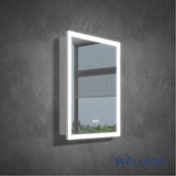 WELLFOR AURORA 24-in x 32-in Lighted LED Fog Free Surface/Recessed Mount Silver Mirrored Soft Close Medicine Cabinet