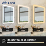 WELLFOR AURORA 30-in x 32-in Lighted LED Fog Free Surface/Recessed Mount Silver Mirrored Soft Close Medicine Cabinet