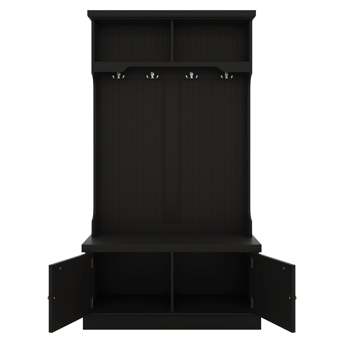 Yiekholo Casual 35.5-in Black Wood Hall Tree