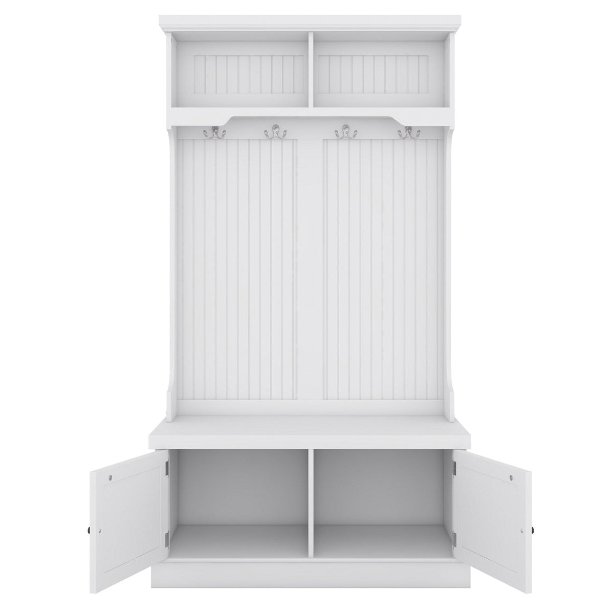 Yiekholo Casual 35.5-in White Wood Hall Tree