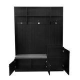 Yiekholo Casual 59-in Black Wood Hall Tree