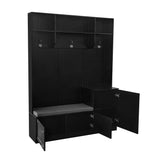 Yiekholo Casual 59-in Black Wood Hall Tree