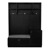 Yiekholo Casual 59-in Black Wood Hall Tree
