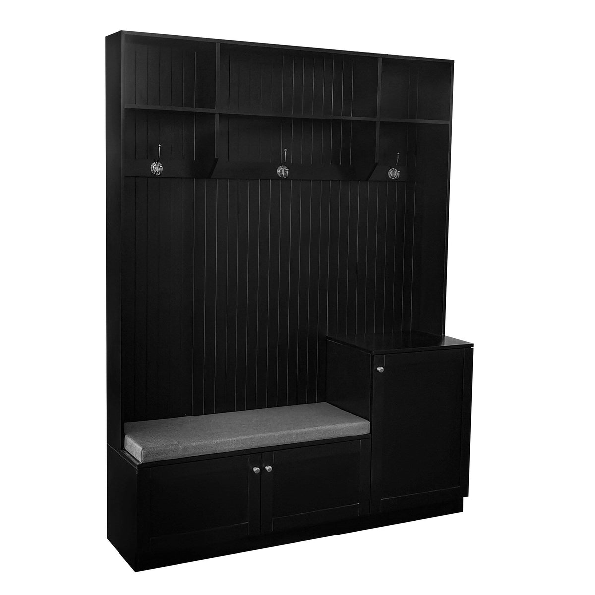 Yiekholo Casual 59-in Black Wood Hall Tree