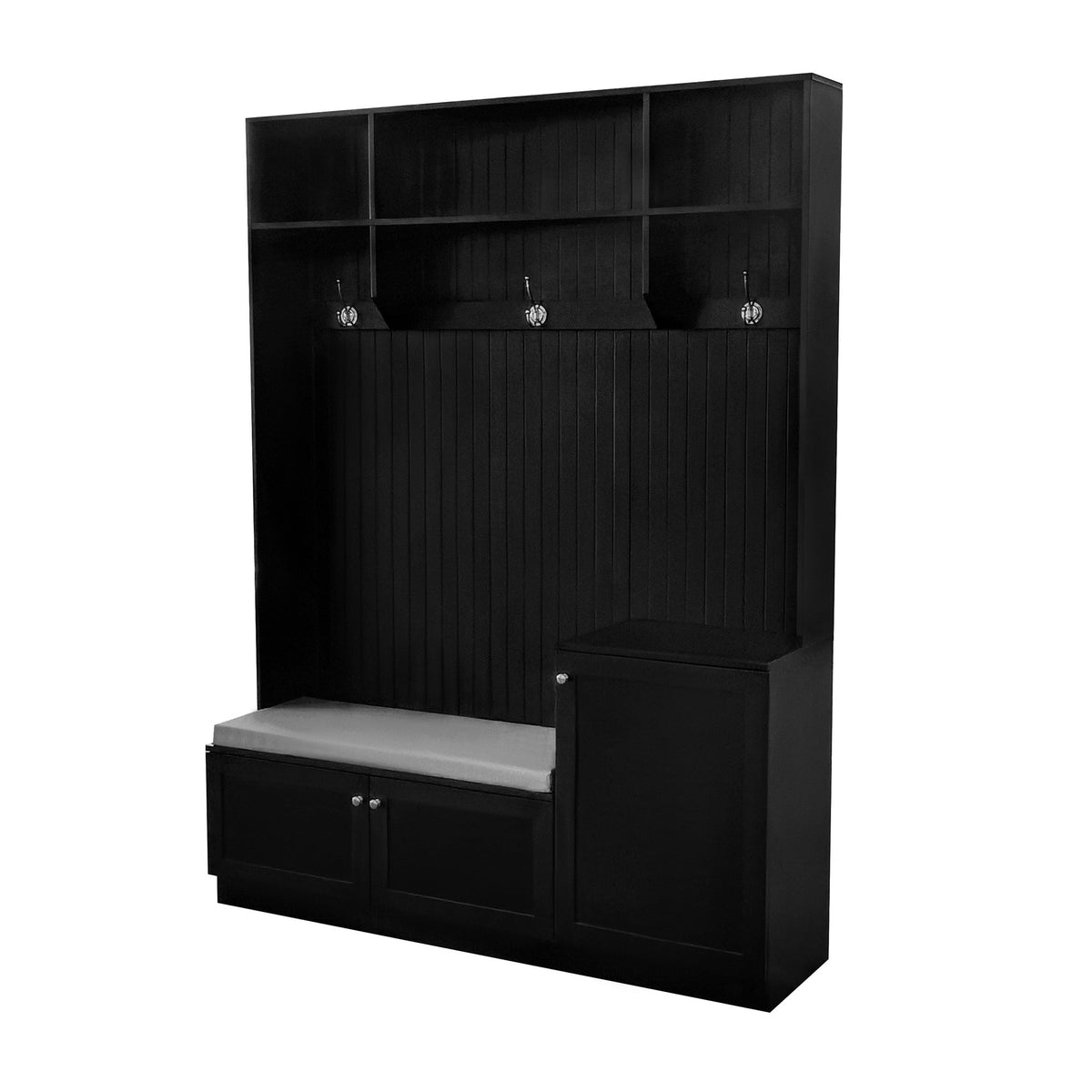 Yiekholo Casual 59-in Black Wood Hall Tree