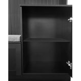Yiekholo Casual 59-in Black Wood Hall Tree