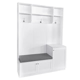Yiekholo Casual 59-in White Wood Hall Tree