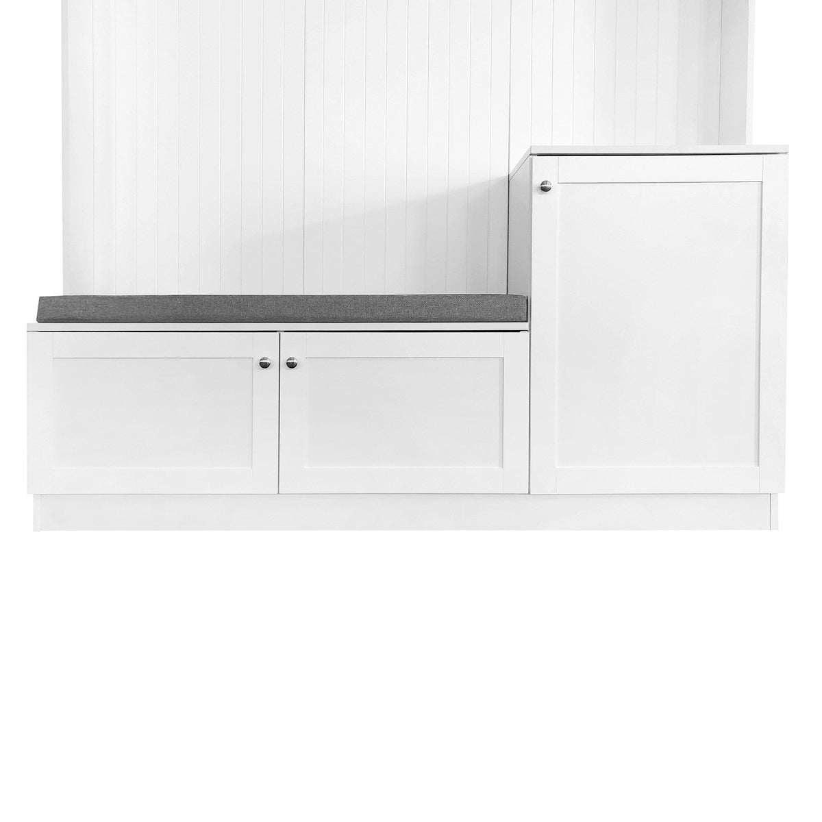 Yiekholo Casual 59-in White Wood Hall Tree