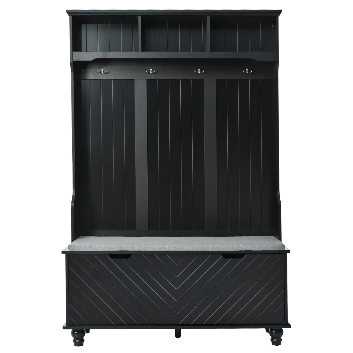 Yiekholo Casual 47.2-in Black Wood Hall Tree