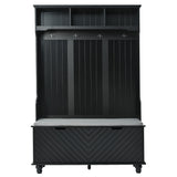 Yiekholo Casual 47.2-in Black Wood Hall Tree